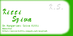 kitti sziva business card